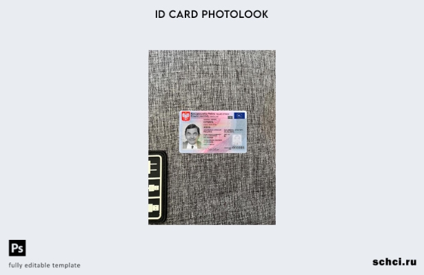 цифровая загрузка Польши ID карта подарок фотообраз переднего шаблона